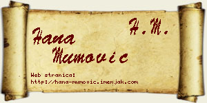 Hana Mumović vizit kartica